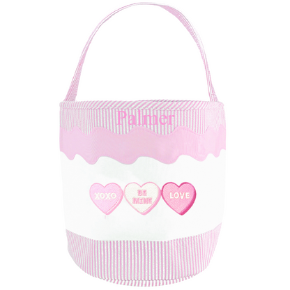 Customizable Candy Hearts Tote, Pink