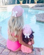 Customizable Bow Baseball Hat in Pink (Baby/Toddler, Youth, Junior)