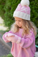 Bows Bobble Hat & Mittens Set