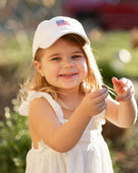 American Flag Bow Baseball Hat (Baby/Toddler)