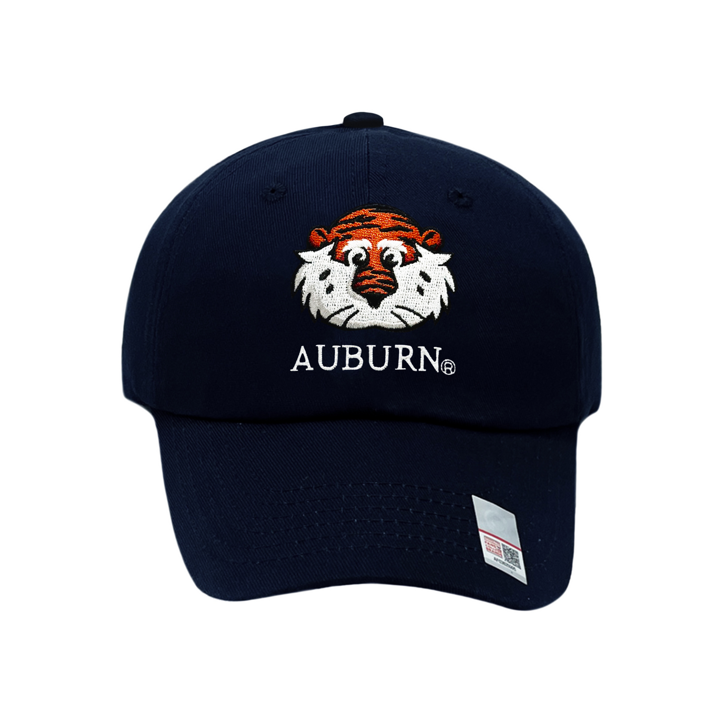 Navy Auburn Tigers baseball hat with tiger embroidery