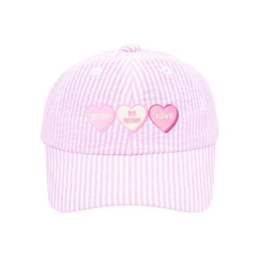 Candy Hearts Bow Baseball Hat (Baby/Toddler, Youth)