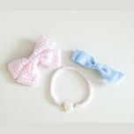 Easter Egg Bows & Bracelet Set, Pink