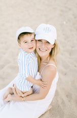 Customizable Baseball Hat in Seersucker Blue (Baby/Toddler)