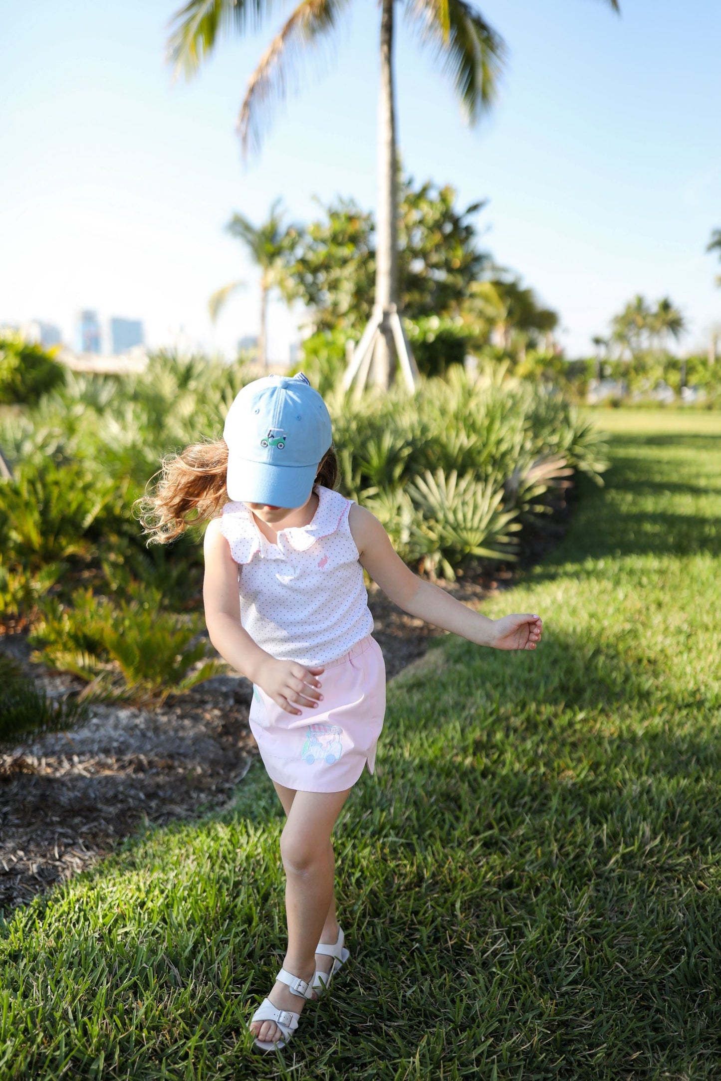 Customizable Golf Cart Bow Baseball Hat (Girls)