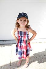 Customizable Bow Baseball Hat in Nellie Navy (Youth)