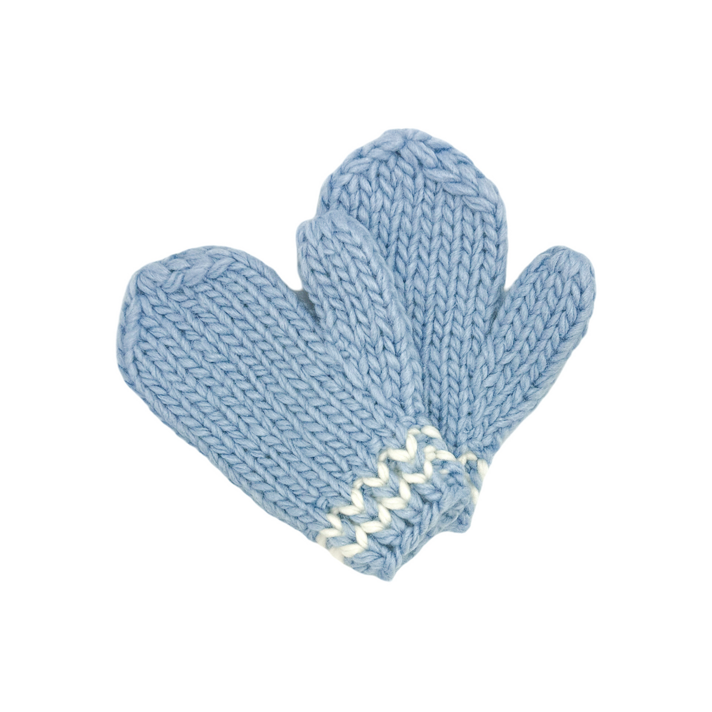 Blue knit mittens for little kids