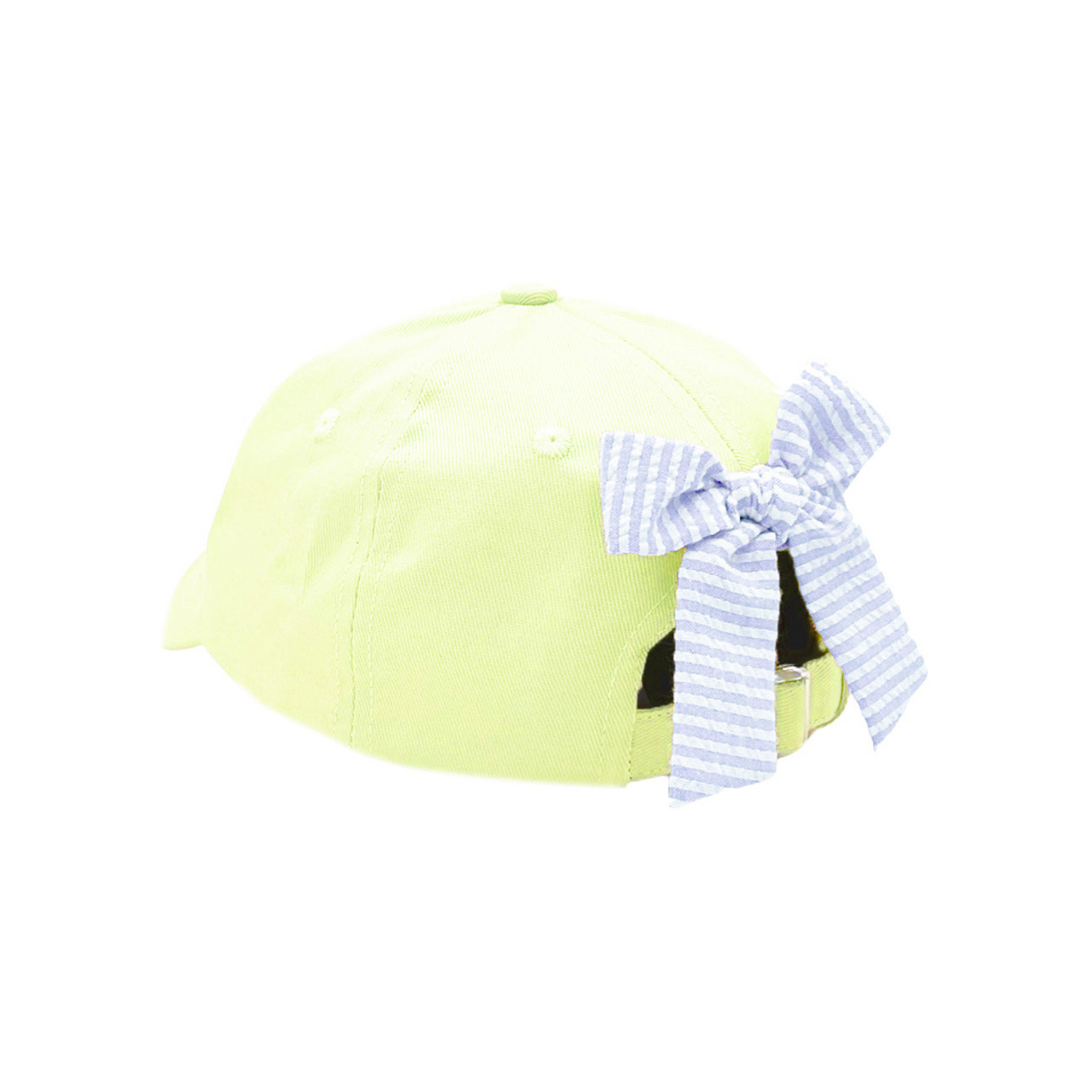 Yellow baseball hat with bow on the back