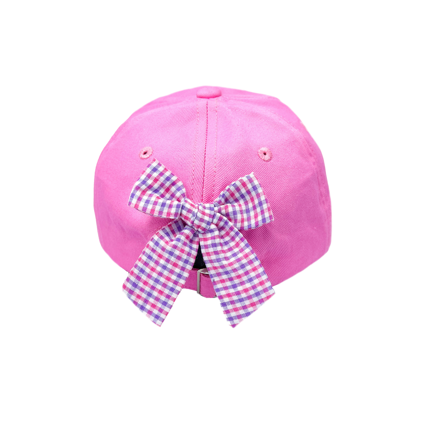 Magenta baseball hat with bow on the back