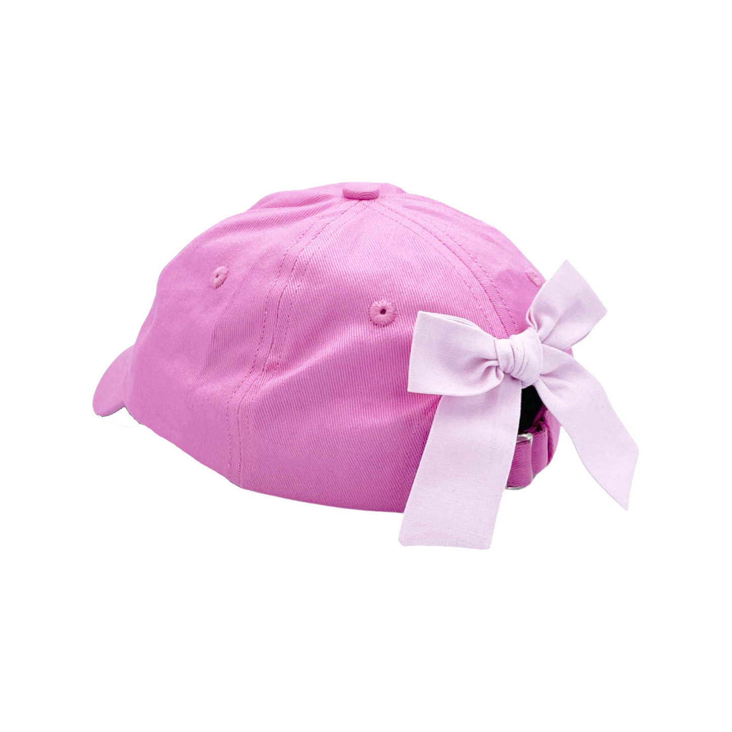 Pink baseball hat with a bow on the back