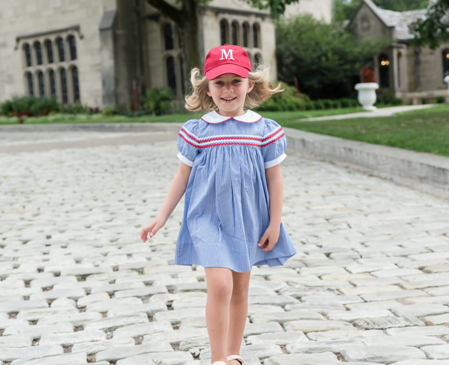 Customizable Bow Baseball Hat in Ruby Red (Girls)