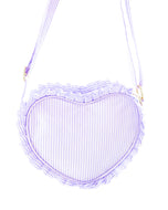 Heart Purse, Seersucker Lavender