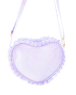 Customizable Heart Purse, Seersucker Lavender