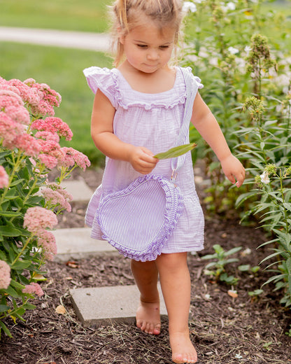 Heart Purse, Seersucker Lavender