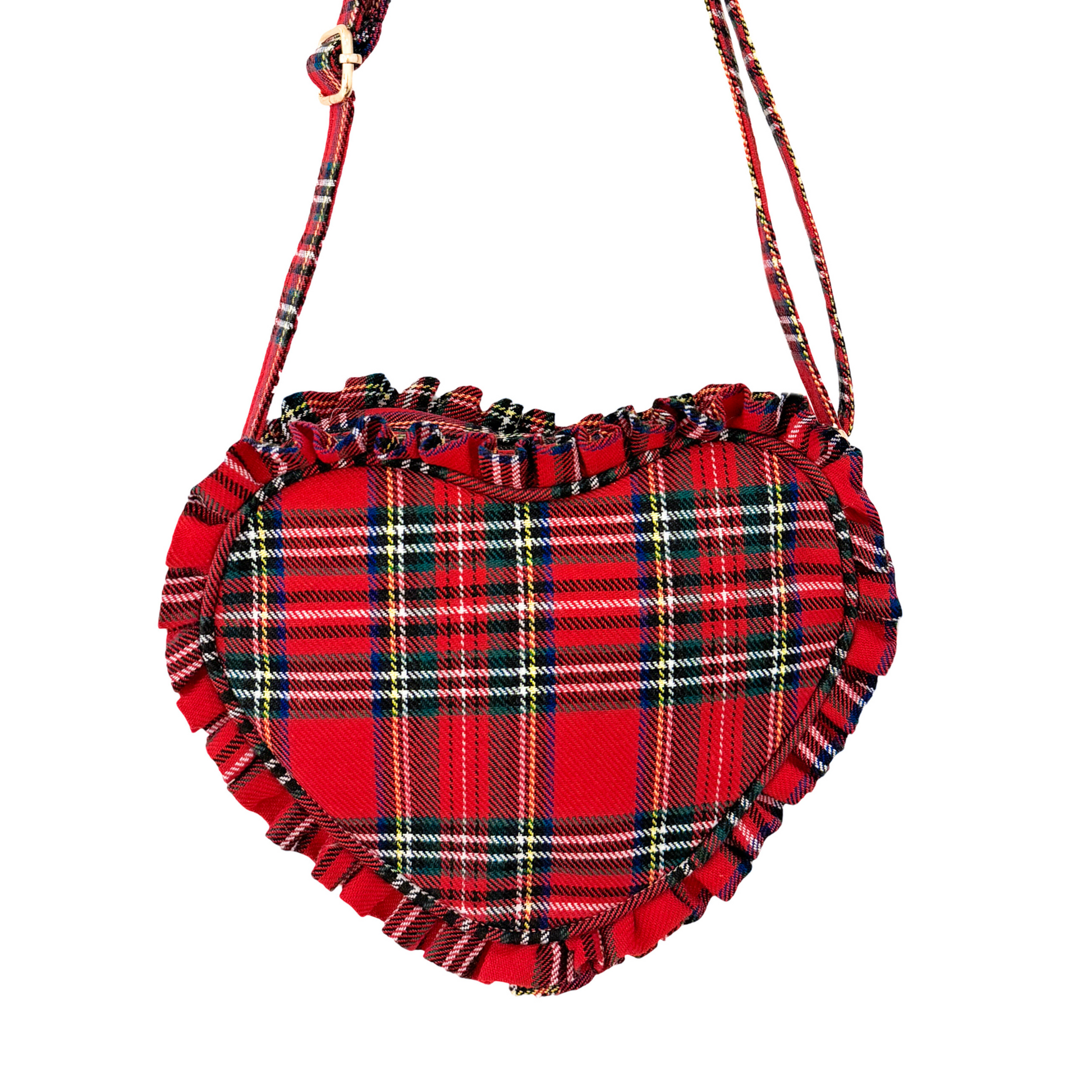 Red plaid heart shape purse