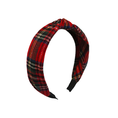 Plaid Knot Headband in Scottie Stewart