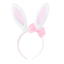 Seersucker Bunny Ears with Bow, Pink