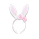 Seersucker Bunny Ears with Bow, Pink