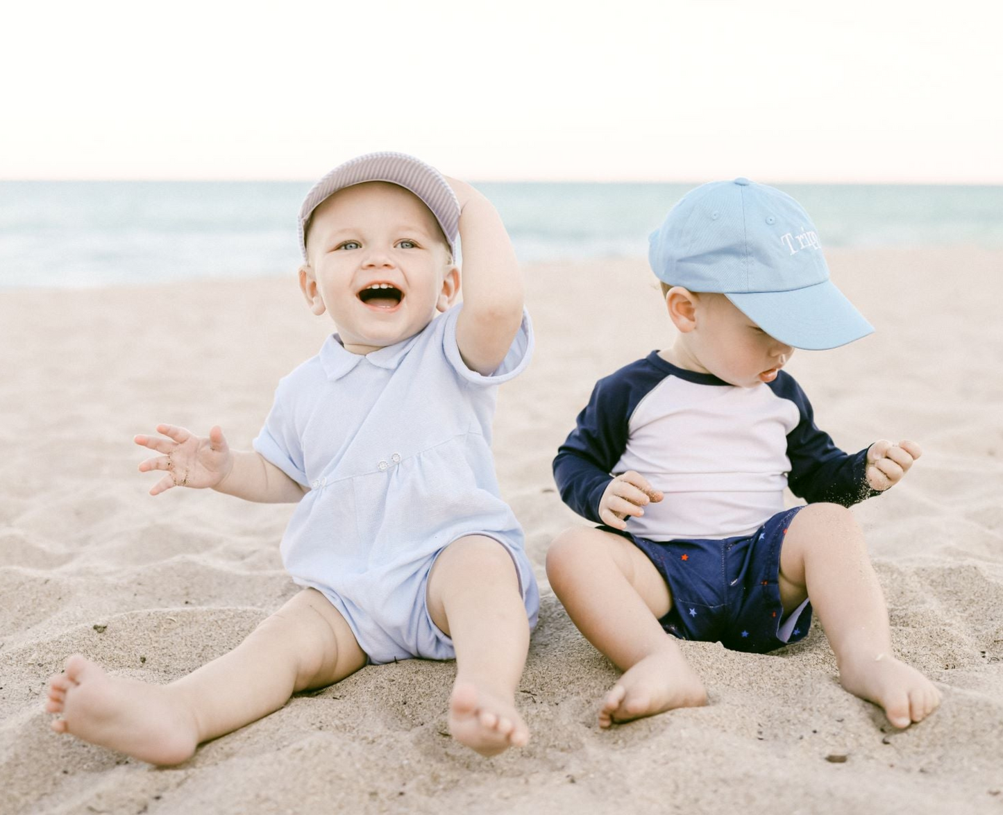 Customizable Baseball Hat in Seersucker Blue (Baby/Toddler)