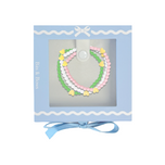 Pink/White/Green Hearts Bracelet Gift Set