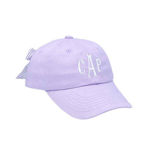 Customizable Bow Baseball Hat in Lilly Lavender (Girls)