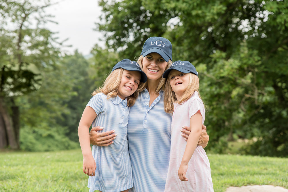 Customizable Bow Baseball Hat in Nellie Navy (Girls)