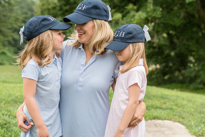 Customizable Bow Baseball Hat in Nellie Navy (Girls)