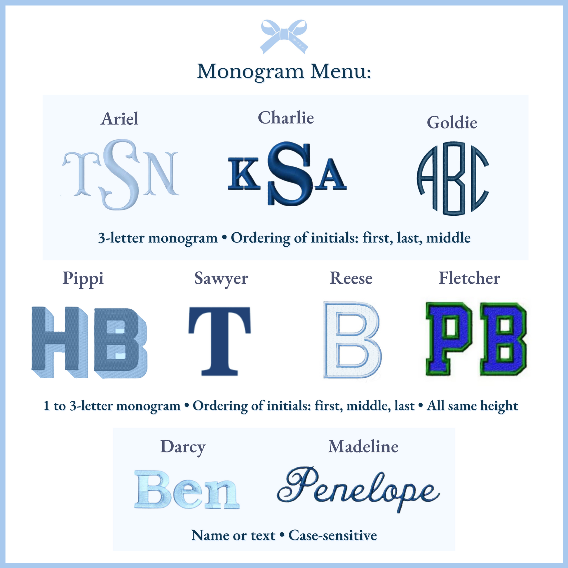 Monogram embroidery options for Heart Purse