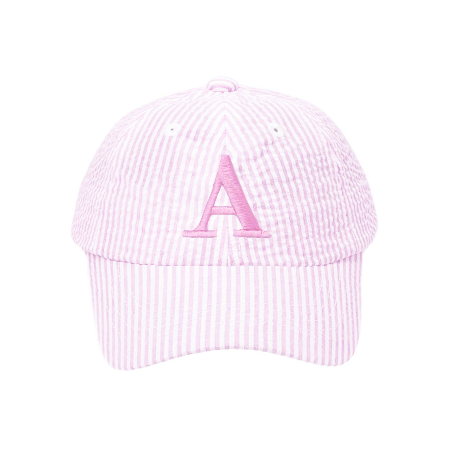 Customizable Baseball Hat in Seersucker Pink (Baby/Toddler)