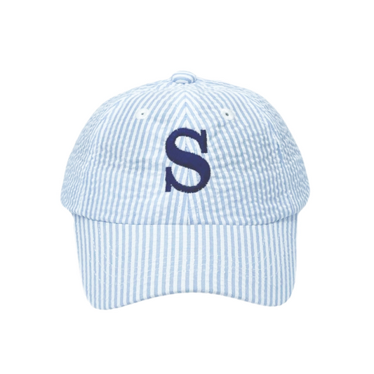 Customizable Baseball Hat in Seersucker Blue (Baby/Toddler)