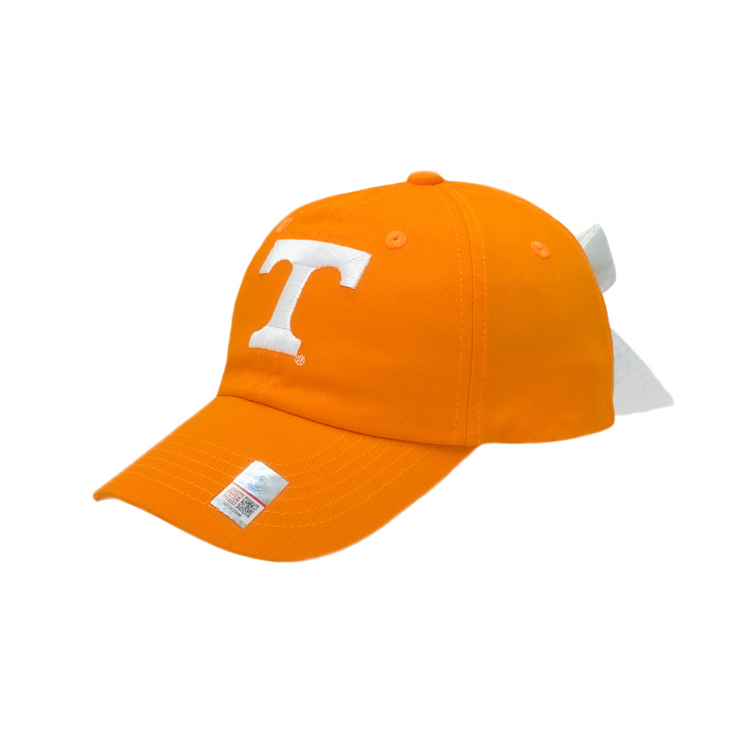 Orange Tennessee Vols bow baseball hat with embroidered "T" logo