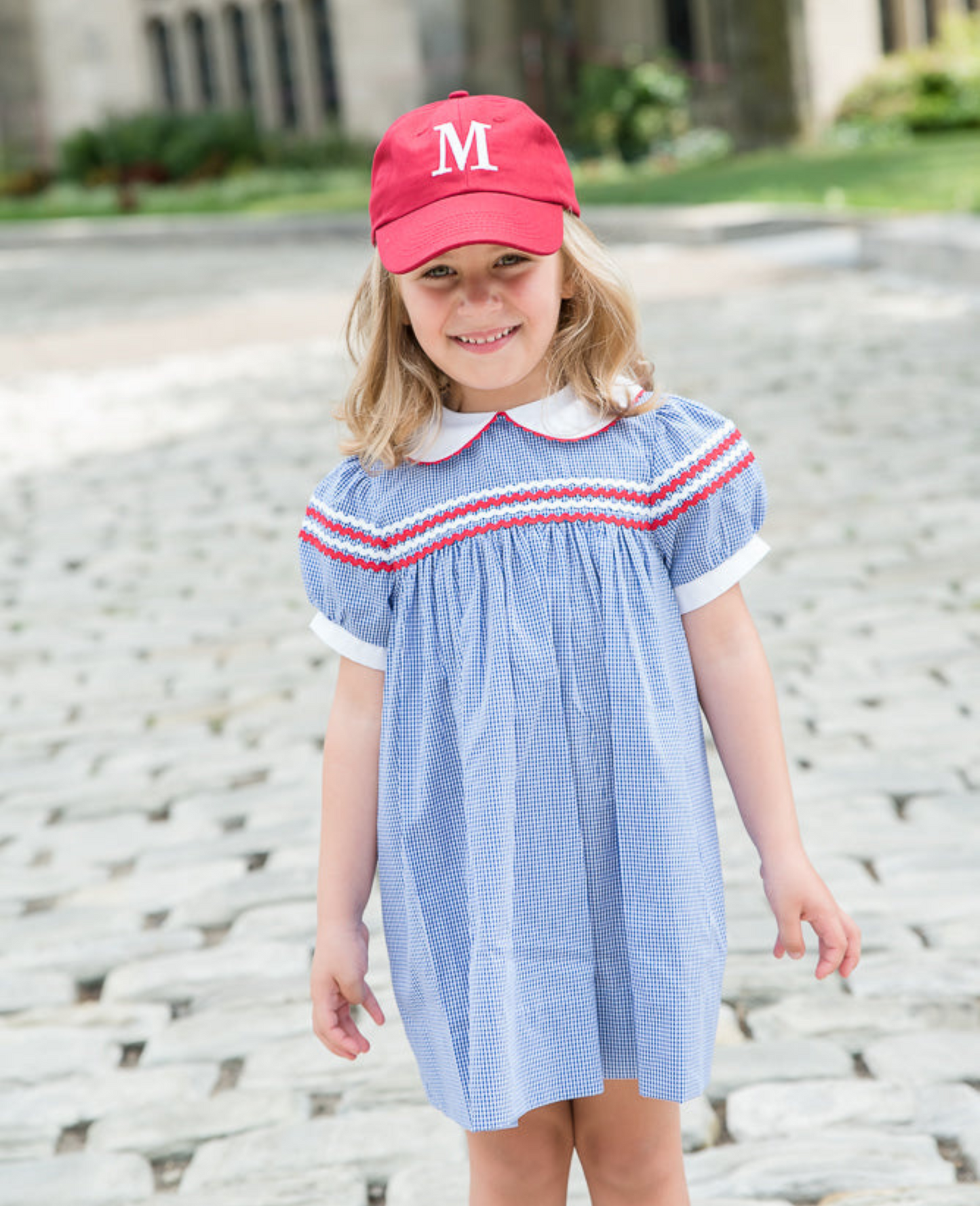 Customizable Bow Baseball Hat in Ruby Red (Girls)