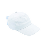 Customizable Bow Baseball Hat in White with Blue Bow (Adult)