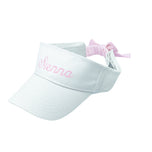 Customizable White Visor, Pink Bow (Youth/Junior)