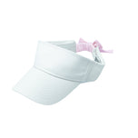 Customizable White Visor, Pink Bow (Youth/Junior)