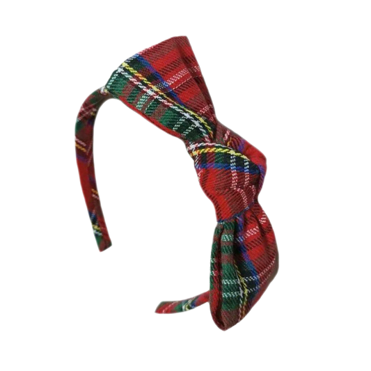 Plaid Bow Headband in Scottie Stewart