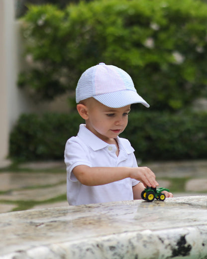 Customizable Baseball Hat in Multicolor Seersucker (Boys)