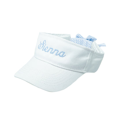 Winnie White Blue Bow Visor (Girls)